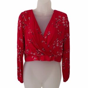 Wild Fable top in red floral